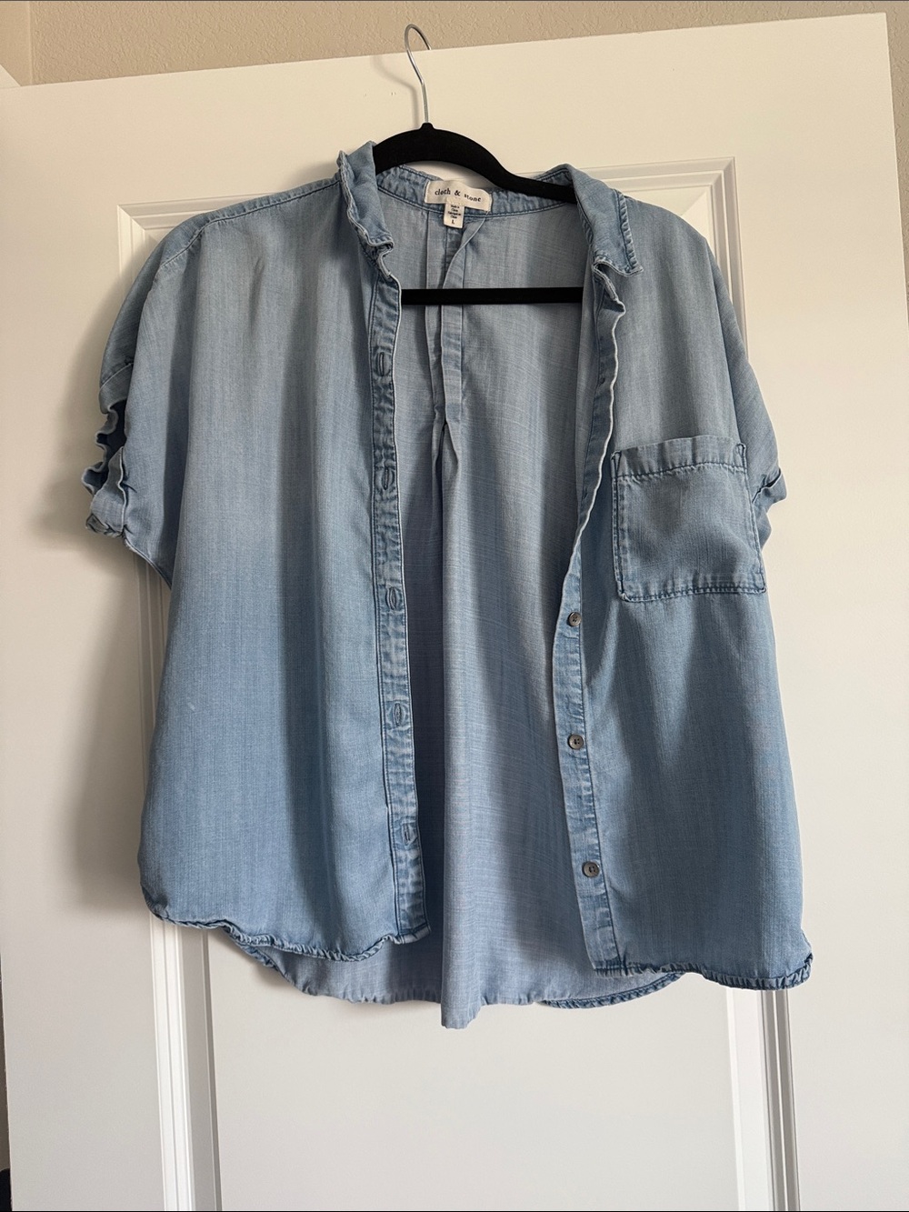 cloth & stone Light Blue Denim Utility Button-Up Top